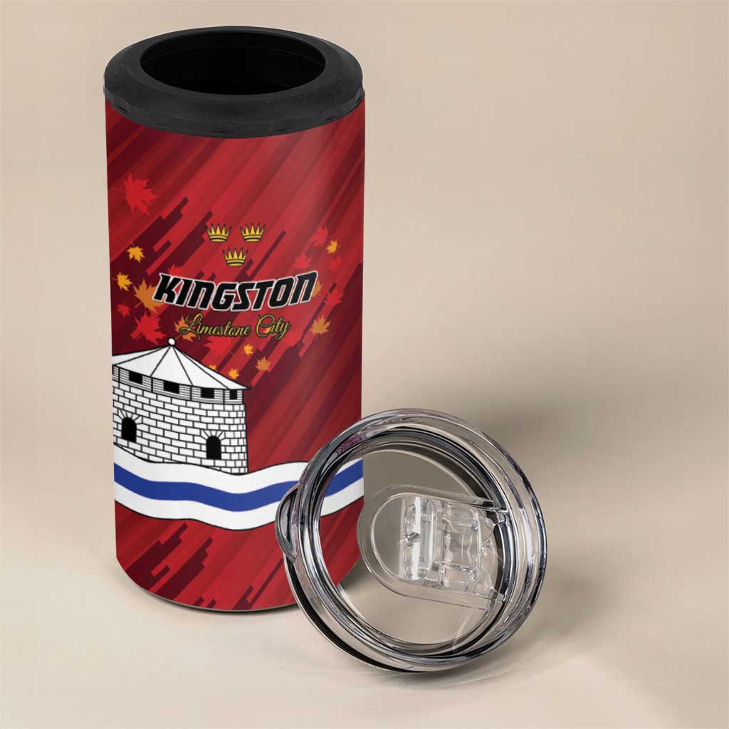 Personalised Kingston 4 in 1 Can Cooler Tumbler Antiquitate Civilitate Humanitate