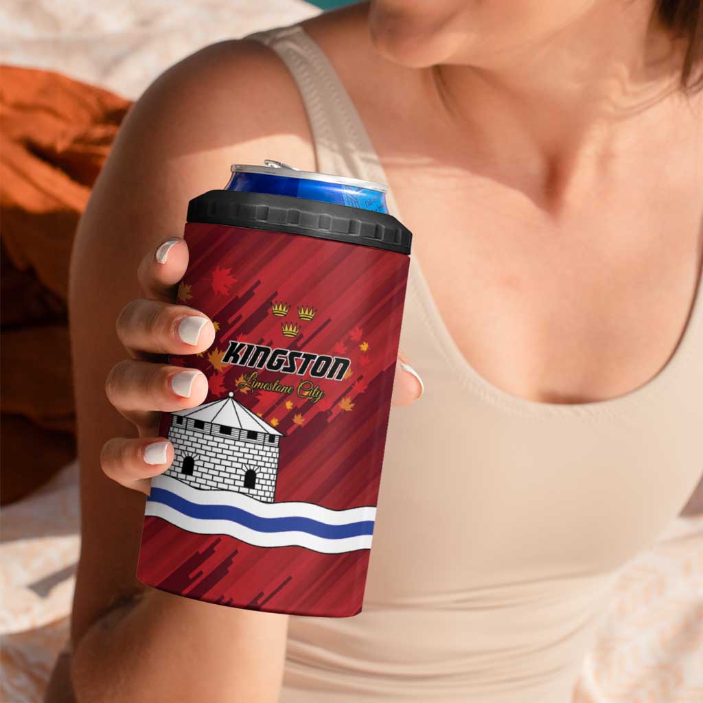 Personalised Kingston 4 in 1 Can Cooler Tumbler Antiquitate Civilitate Humanitate
