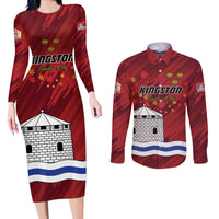 Personalised Kingston Couples Matching Long Sleeve Bodycon Dress and Long Sleeve Button Shirt Antiquitate Civilitate Humanitate