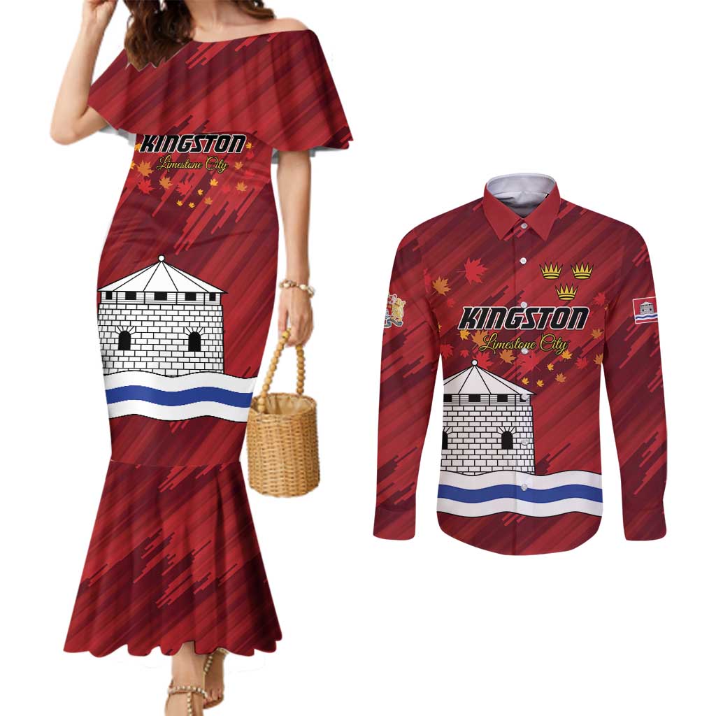 Personalised Kingston Couples Matching Mermaid Dress and Long Sleeve Button Shirt Antiquitate Civilitate Humanitate