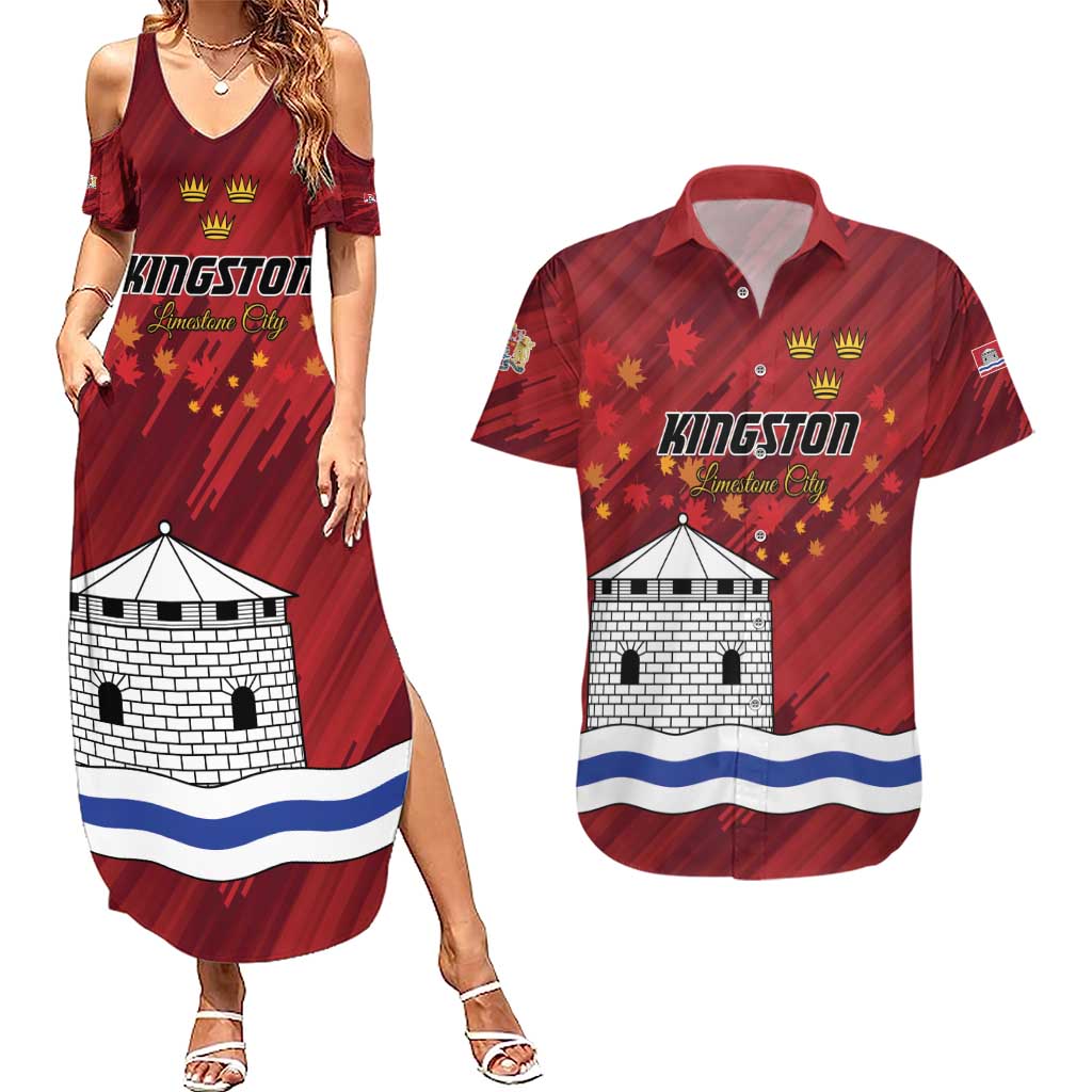 Personalised Kingston Couples Matching Summer Maxi Dress and Hawaiian Shirt Antiquitate Civilitate Humanitate