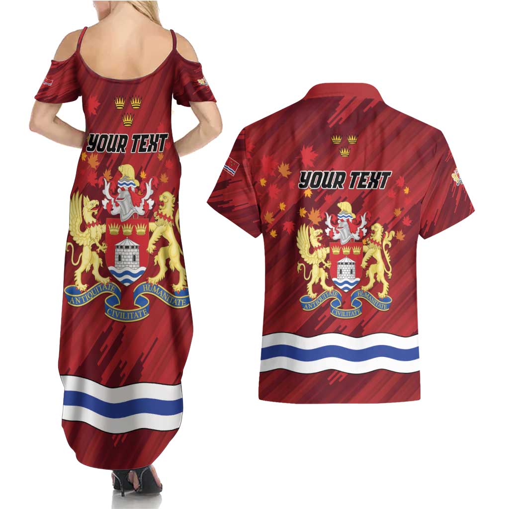Personalised Kingston Couples Matching Summer Maxi Dress and Hawaiian Shirt Antiquitate Civilitate Humanitate