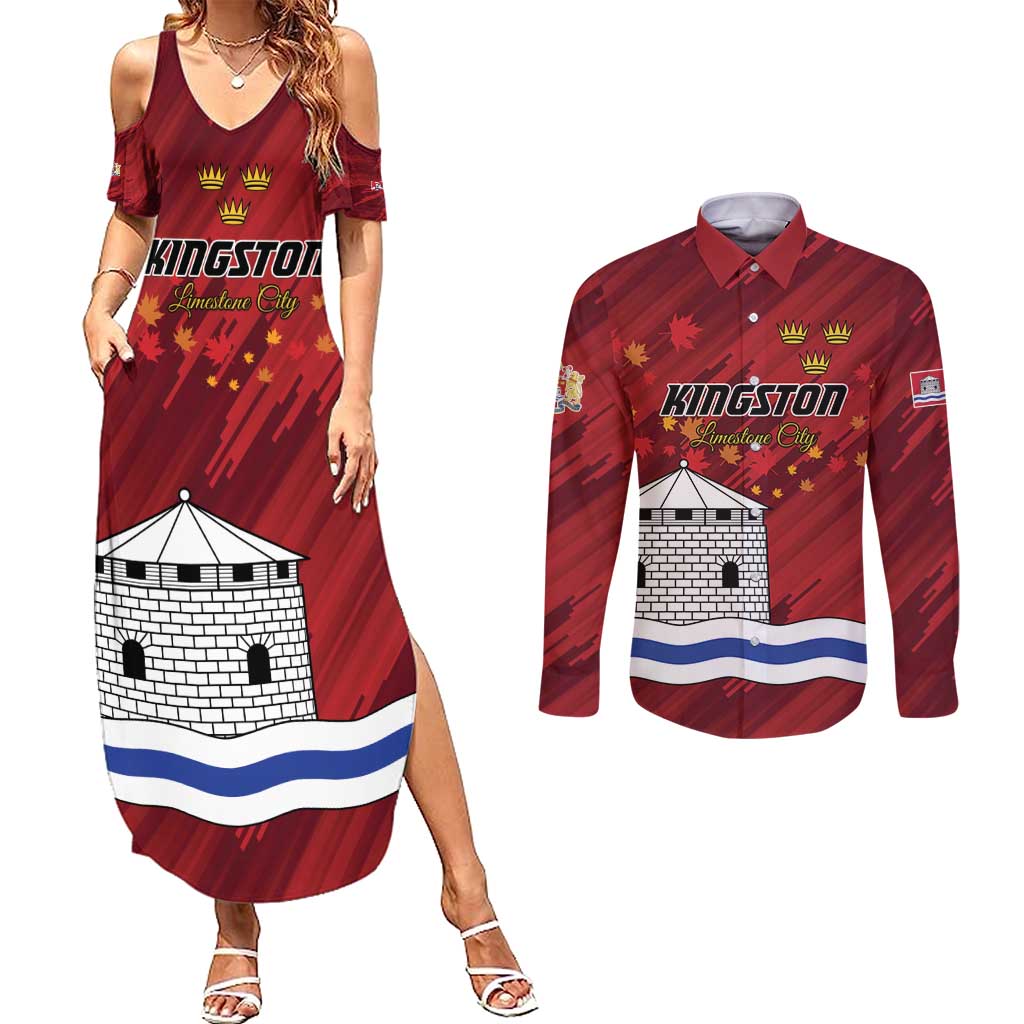 Personalised Kingston Couples Matching Summer Maxi Dress and Long Sleeve Button Shirt Antiquitate Civilitate Humanitate