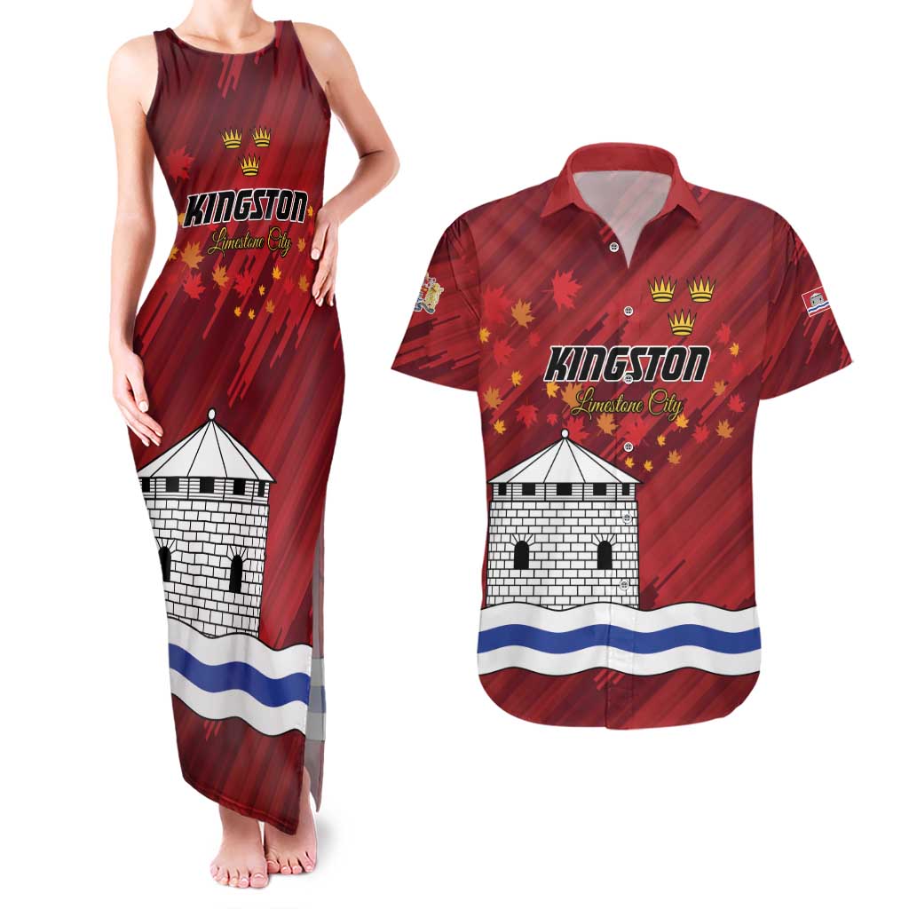 Personalised Kingston Couples Matching Tank Maxi Dress and Hawaiian Shirt Antiquitate Civilitate Humanitate