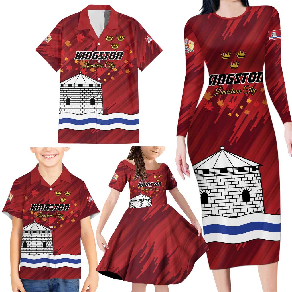 Personalised Kingston Family Matching Long Sleeve Bodycon Dress and Hawaiian Shirt Antiquitate Civilitate Humanitate