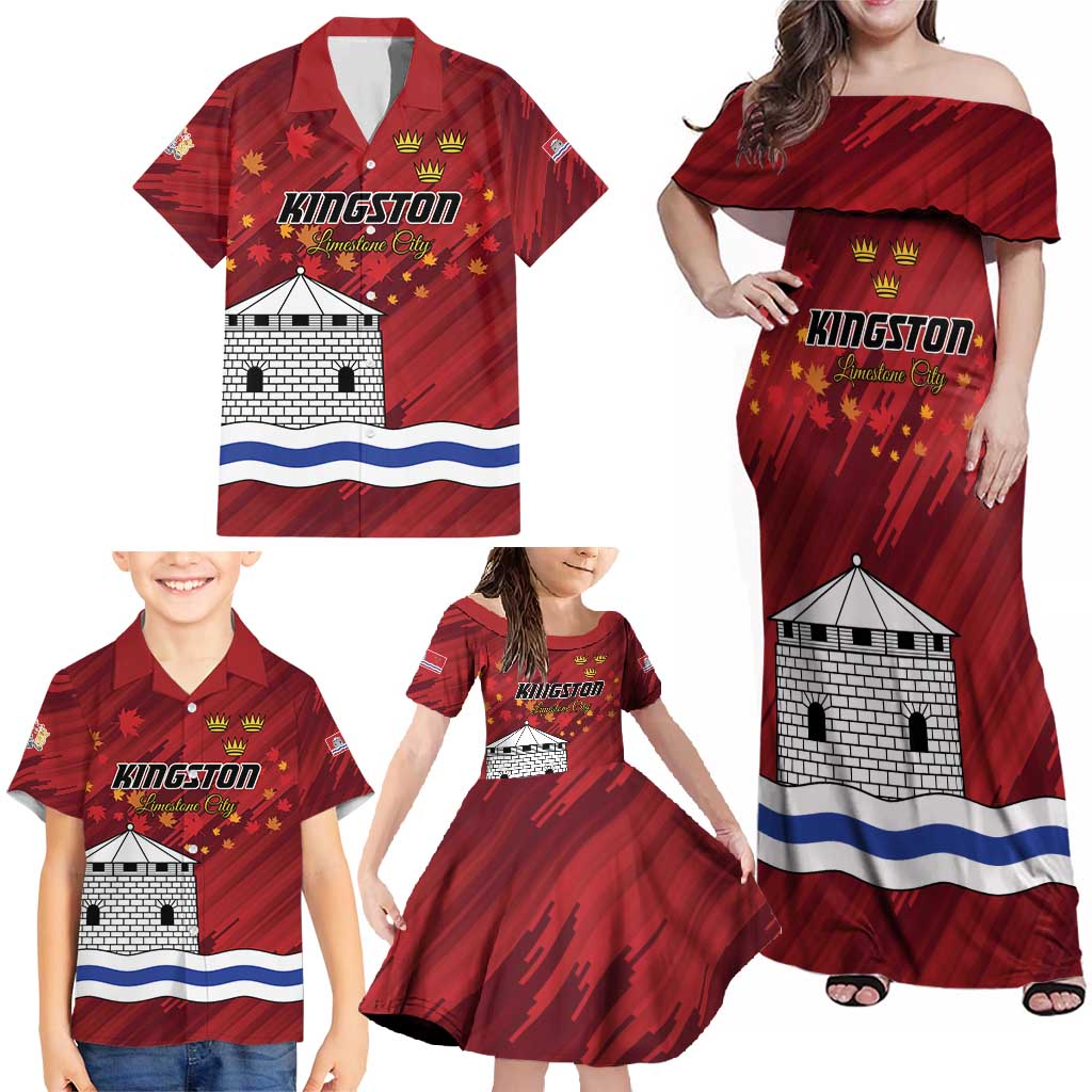 Personalised Kingston Family Matching Off Shoulder Maxi Dress and Hawaiian Shirt Antiquitate Civilitate Humanitate