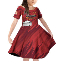 Personalised Kingston Family Matching Off Shoulder Short Dress and Hawaiian Shirt Antiquitate Civilitate Humanitate