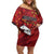 Personalised Kingston Family Matching Off Shoulder Short Dress and Hawaiian Shirt Antiquitate Civilitate Humanitate