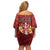 Personalised Kingston Family Matching Off Shoulder Short Dress and Hawaiian Shirt Antiquitate Civilitate Humanitate