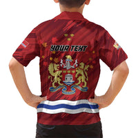 Personalised Kingston Family Matching Short Sleeve Bodycon Dress and Hawaiian Shirt Antiquitate Civilitate Humanitate