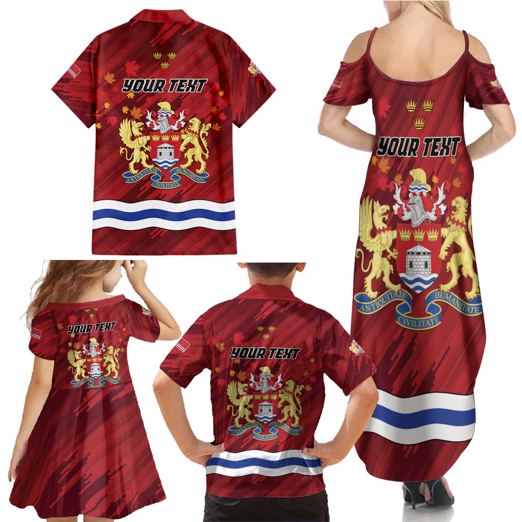 Personalised Kingston Family Matching Summer Maxi Dress and Hawaiian Shirt Antiquitate Civilitate Humanitate