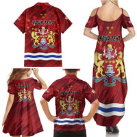 Personalised Kingston Family Matching Summer Maxi Dress and Hawaiian Shirt Antiquitate Civilitate Humanitate