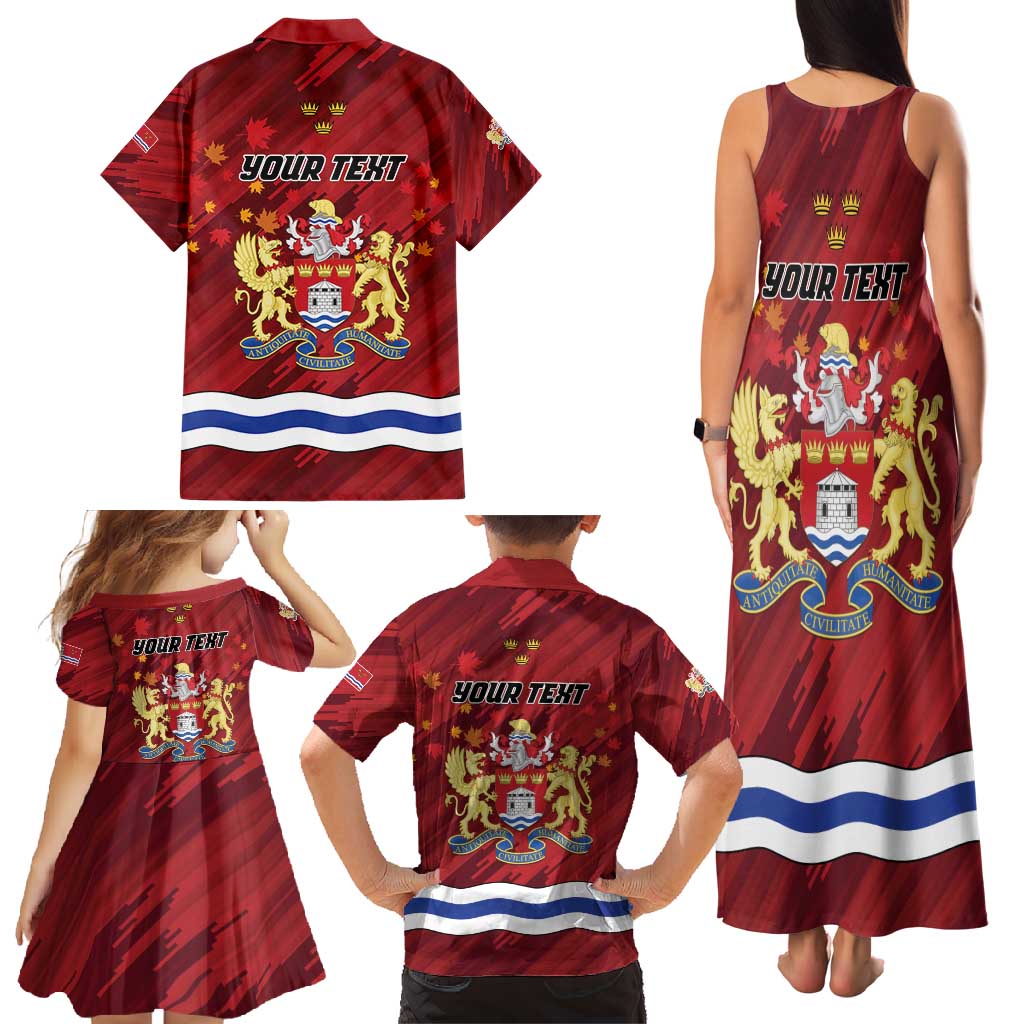 Personalised Kingston Family Matching Tank Maxi Dress and Hawaiian Shirt Antiquitate Civilitate Humanitate