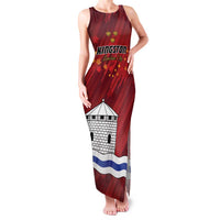 Personalised Kingston Family Matching Tank Maxi Dress and Hawaiian Shirt Antiquitate Civilitate Humanitate