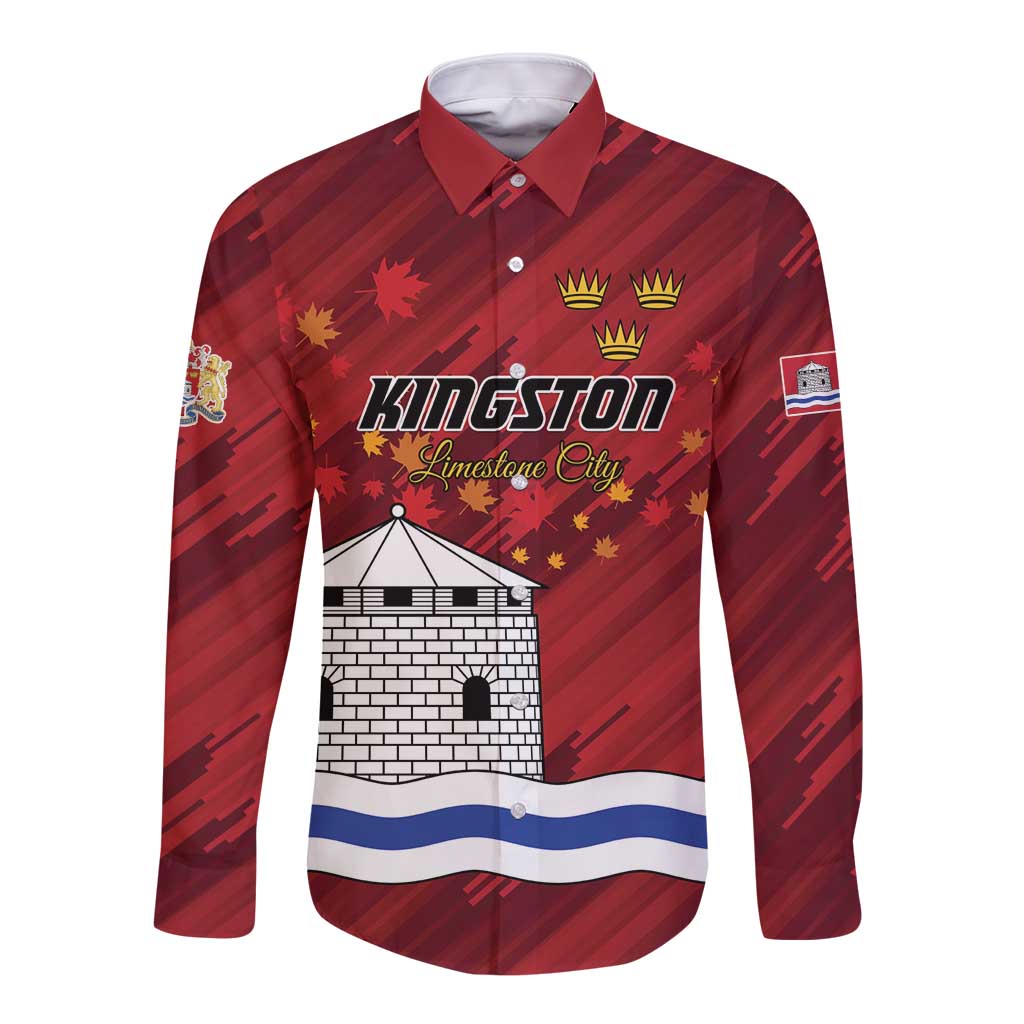 Personalised Kingston Long Sleeve Button Shirt Antiquitate Civilitate Humanitate