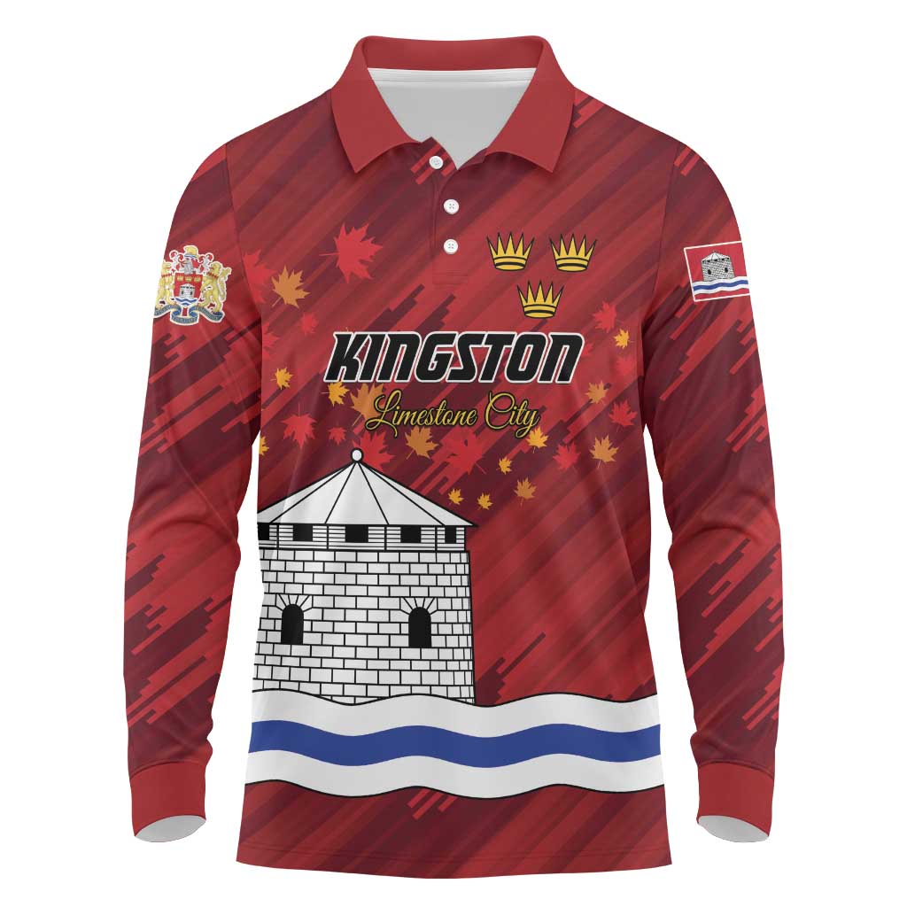 Personalised Kingston Long Sleeve Polo Shirt Antiquitate Civilitate Humanitate