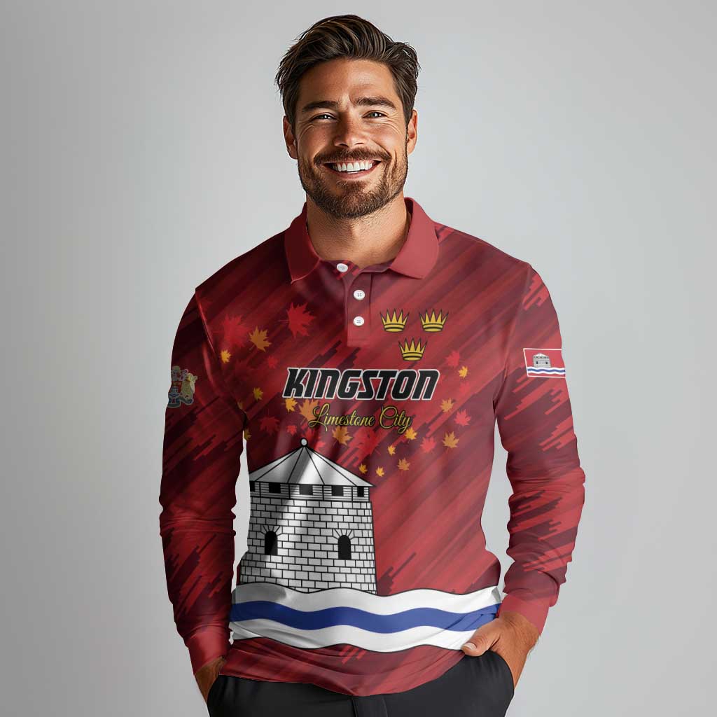 Personalised Kingston Long Sleeve Polo Shirt Antiquitate Civilitate Humanitate
