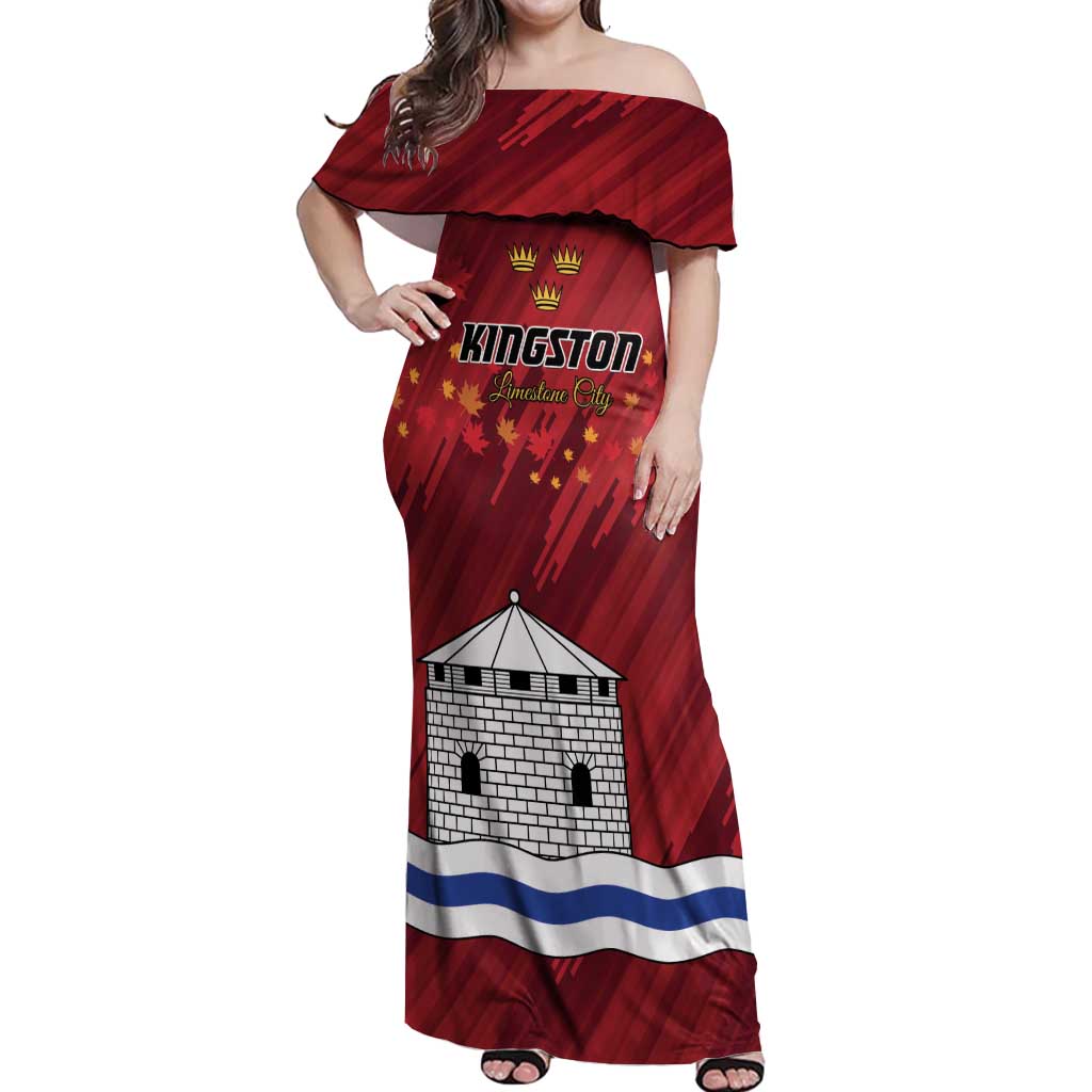 Personalised Kingston Off Shoulder Maxi Dress Antiquitate Civilitate Humanitate