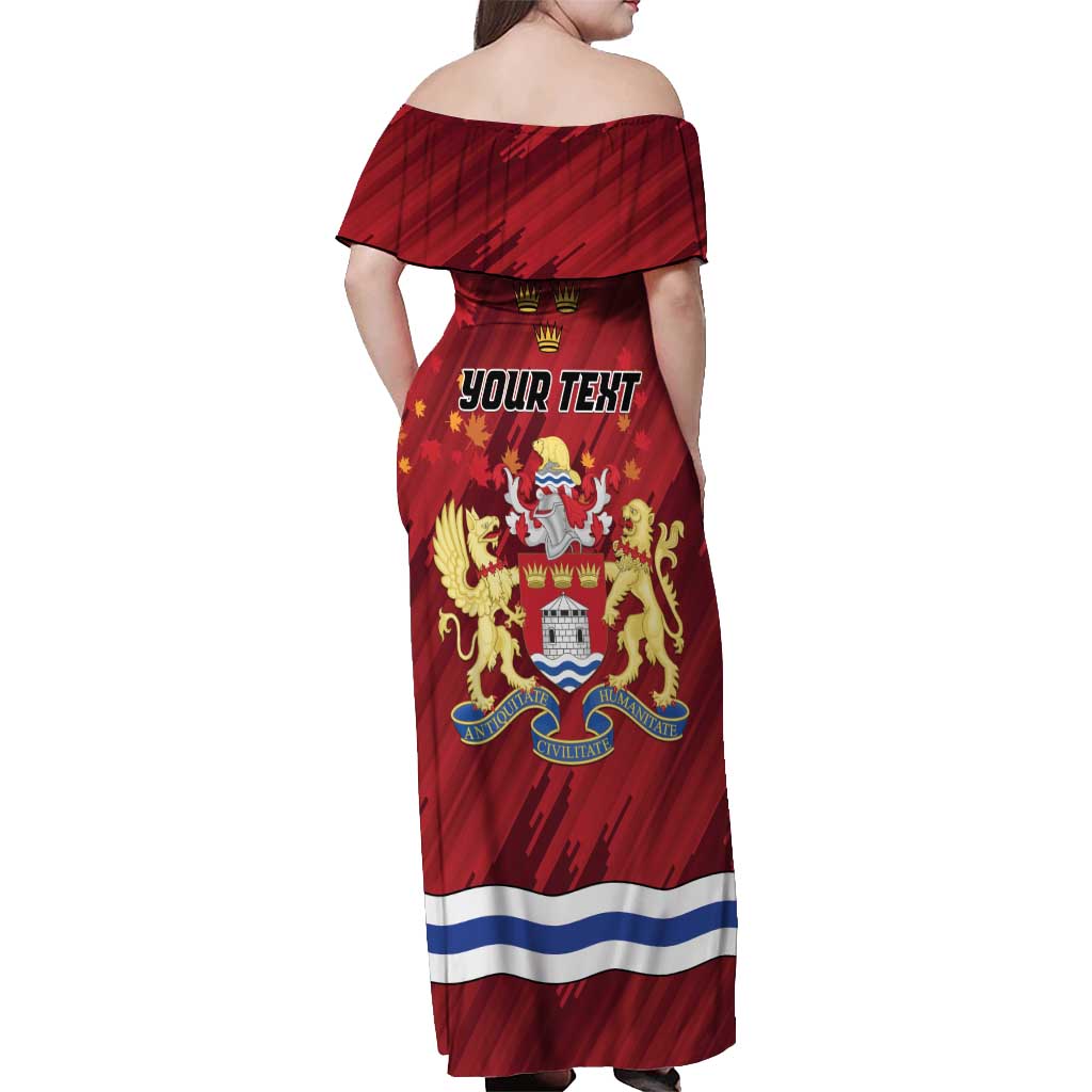 Personalised Kingston Off Shoulder Maxi Dress Antiquitate Civilitate Humanitate