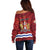Personalised Kingston Off Shoulder Sweater Antiquitate Civilitate Humanitate