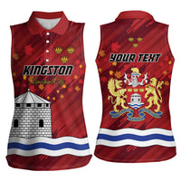 Personalised Kingston Women Sleeveless Polo Shirt Antiquitate Civilitate Humanitate