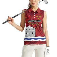 Personalised Kingston Women Sleeveless Polo Shirt Antiquitate Civilitate Humanitate