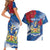 Personalised Windsor Couples Matching Short Sleeve Bodycon Dress and Hawaiian Shirt The City of Roses
