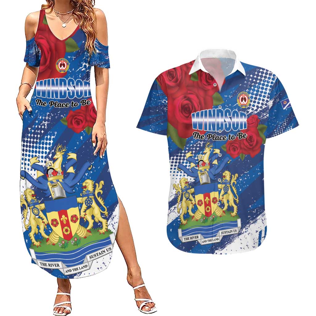Personalised Windsor Couples Matching Summer Maxi Dress and Hawaiian Shirt The City of Roses