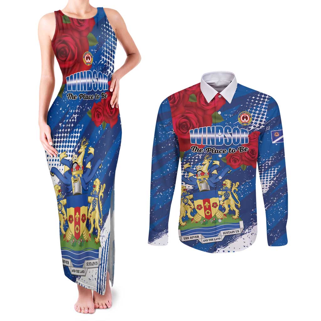 Personalised Windsor Couples Matching Tank Maxi Dress and Long Sleeve Button Shirt The City of Roses