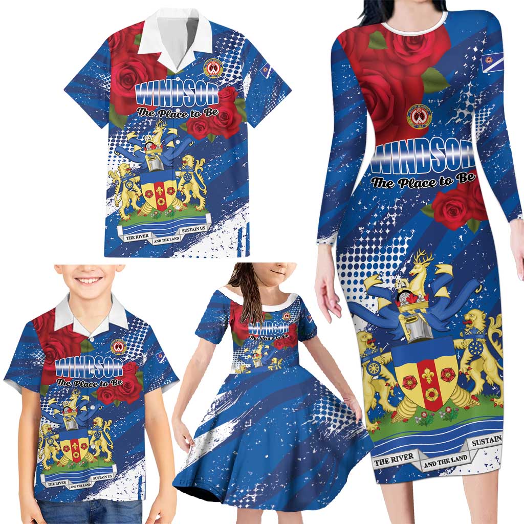 Personalised Windsor Family Matching Long Sleeve Bodycon Dress and Hawaiian Shirt The City of Roses