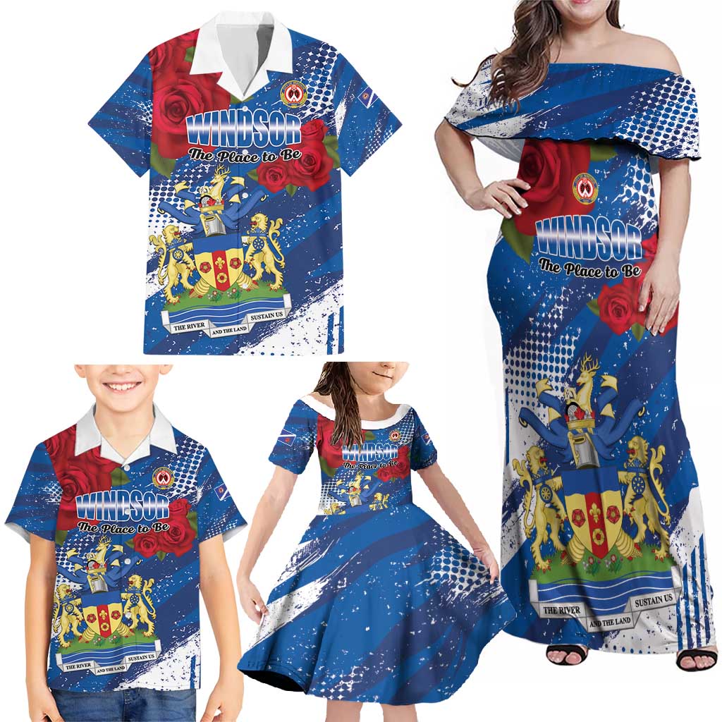 Personalised Windsor Family Matching Off Shoulder Maxi Dress and Hawaiian Shirt The City of Roses