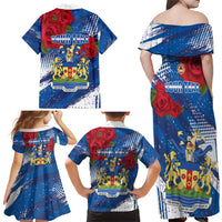 Personalised Windsor Family Matching Off Shoulder Maxi Dress and Hawaiian Shirt The City of Roses