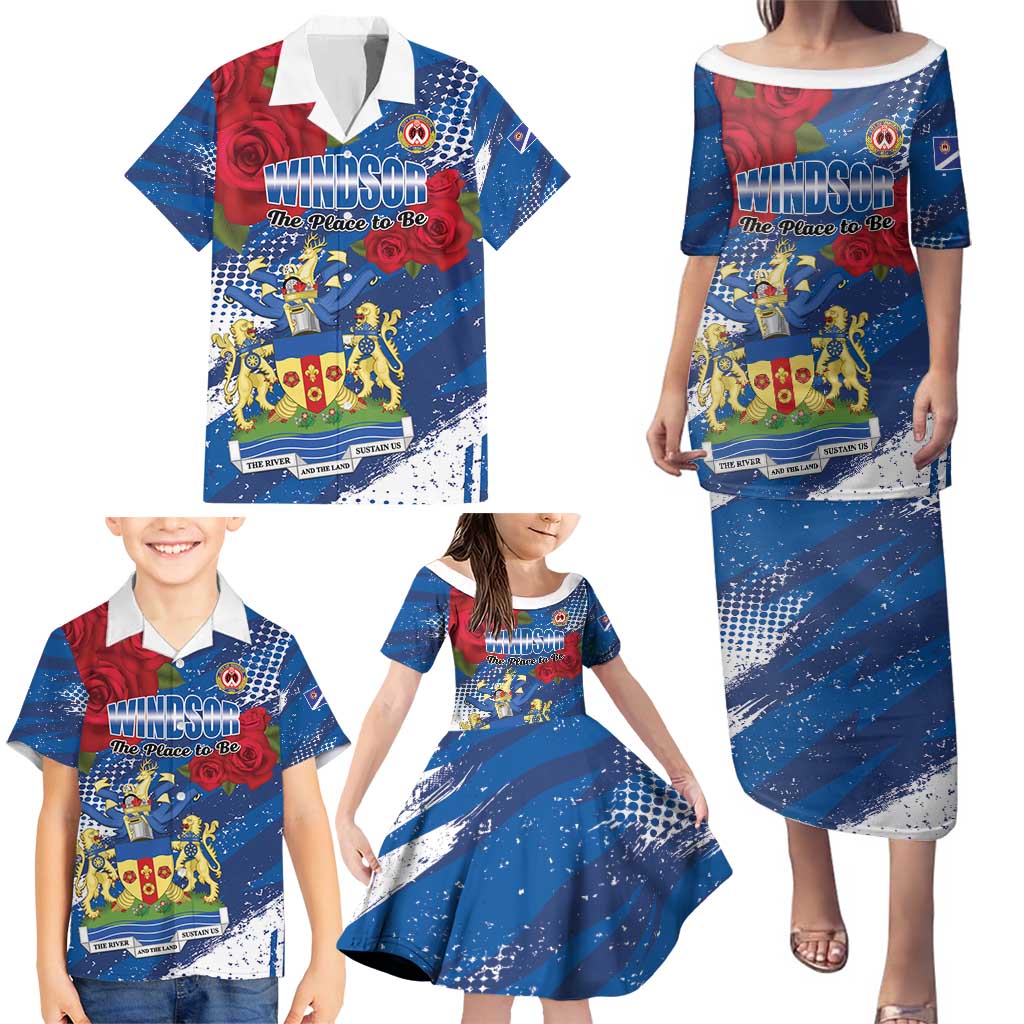 Personalised Windsor Family Matching Puletasi and Hawaiian Shirt The City of Roses