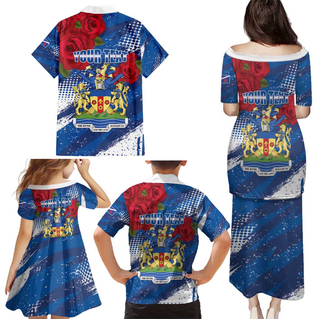 Personalised Windsor Family Matching Puletasi and Hawaiian Shirt The City of Roses