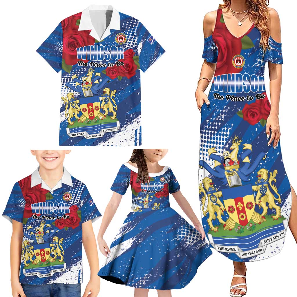 Personalised Windsor Family Matching Summer Maxi Dress and Hawaiian Shirt The City of Roses