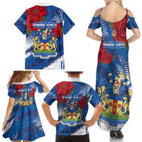 Personalised Windsor Family Matching Summer Maxi Dress and Hawaiian Shirt The City of Roses