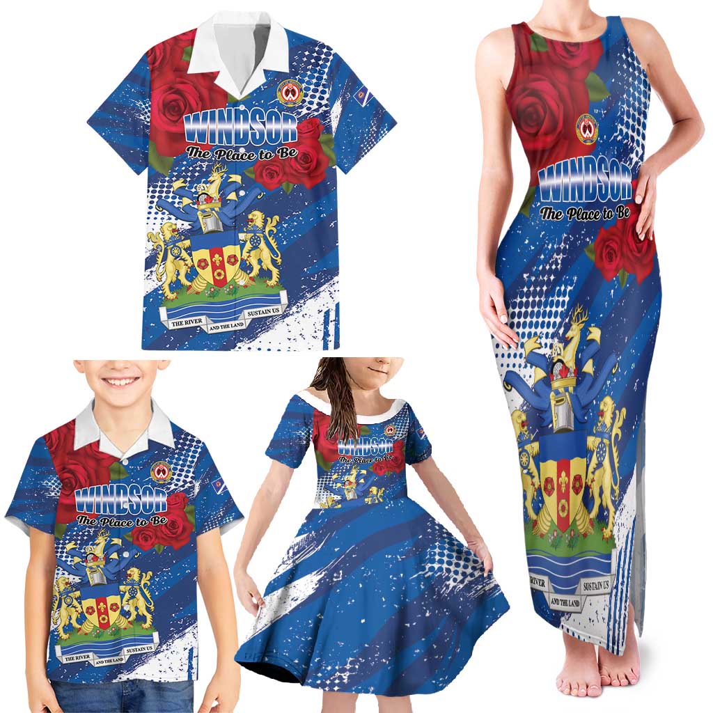 Personalised Windsor Family Matching Tank Maxi Dress and Hawaiian Shirt The City of Roses