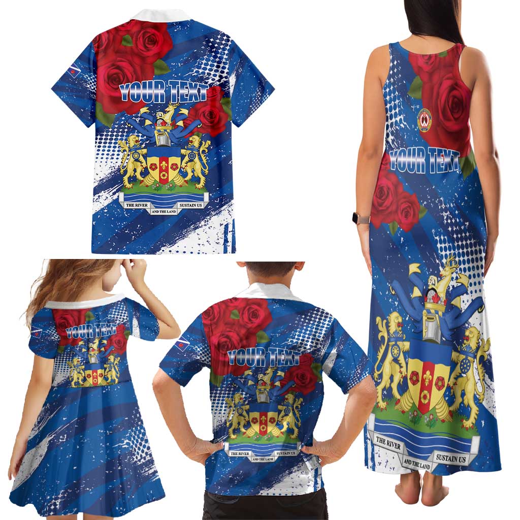 Personalised Windsor Family Matching Tank Maxi Dress and Hawaiian Shirt The City of Roses