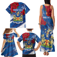 Personalised Windsor Family Matching Tank Maxi Dress and Hawaiian Shirt The City of Roses