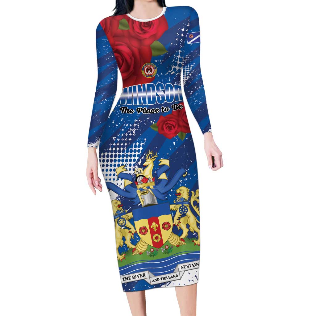 Personalised Windsor Long Sleeve Bodycon Dress The City of Roses