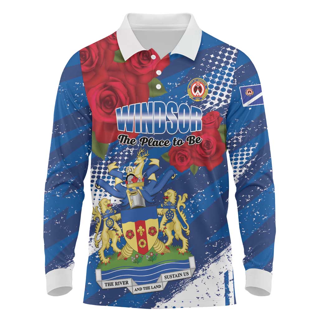 Personalised Windsor Long Sleeve Polo Shirt The City of Roses