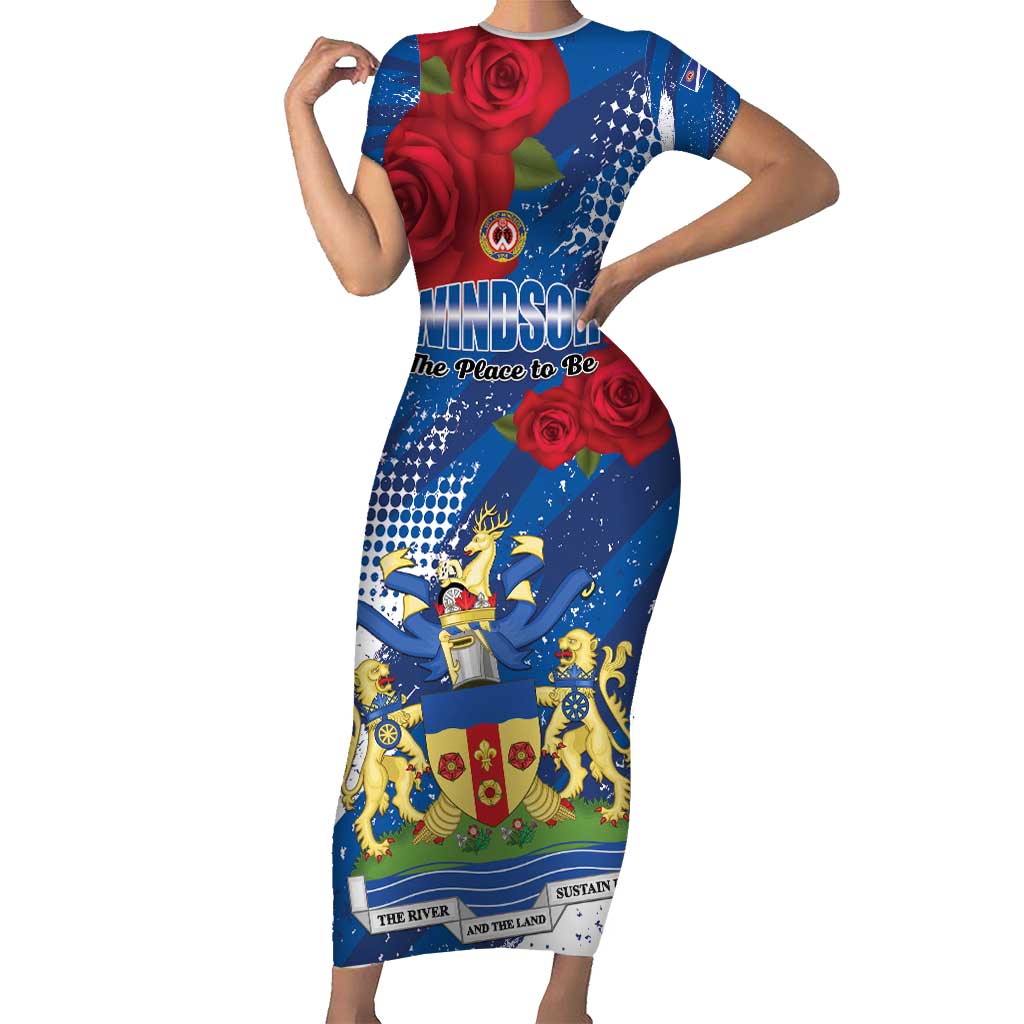 Personalised Windsor Short Sleeve Bodycon Dress The City of Roses