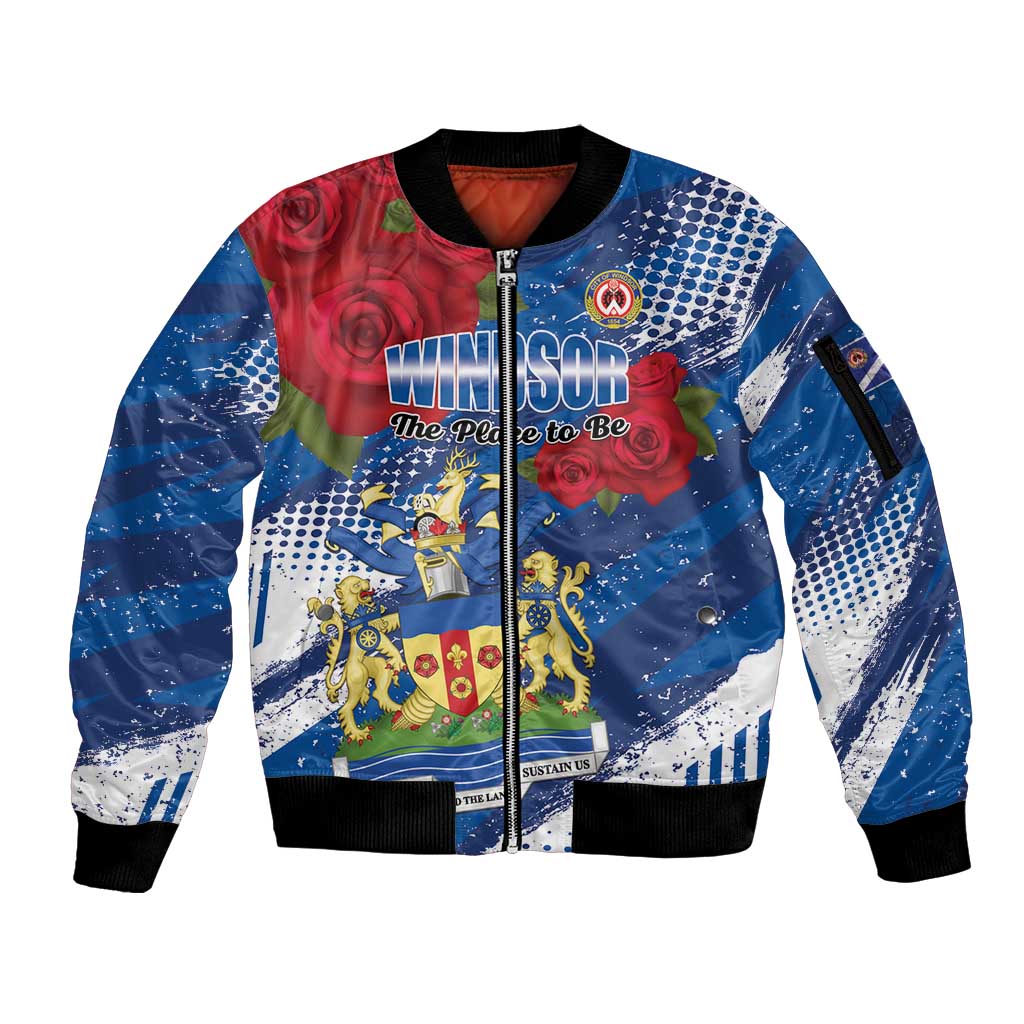 Personalised Windsor Sleeve Zip Bomber Jacket The City of Roses