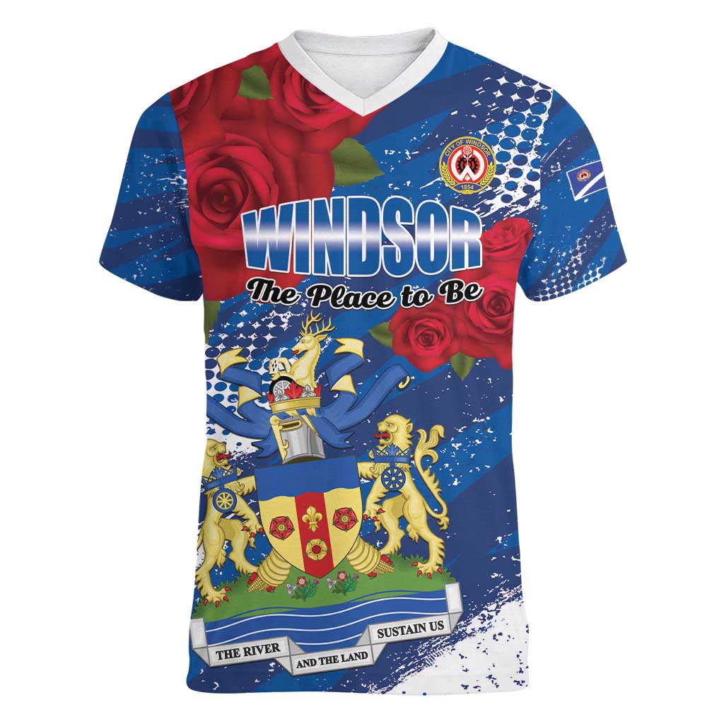 Personalised Windsor Women V-Neck T-Shirt The City of Roses