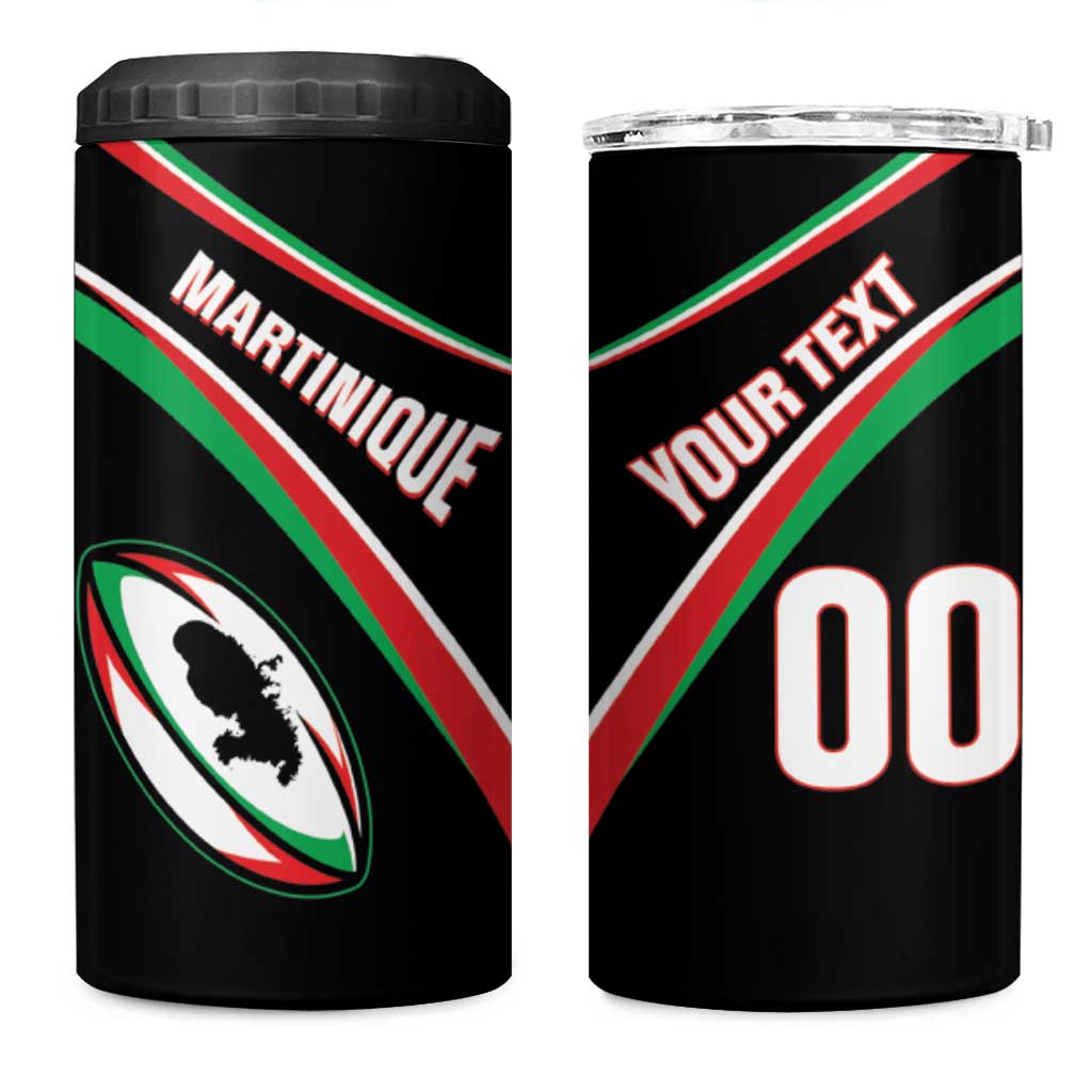 Custom Martinique Rugby 4 in 1 Can Cooler Tumbler Matinik Go Champions