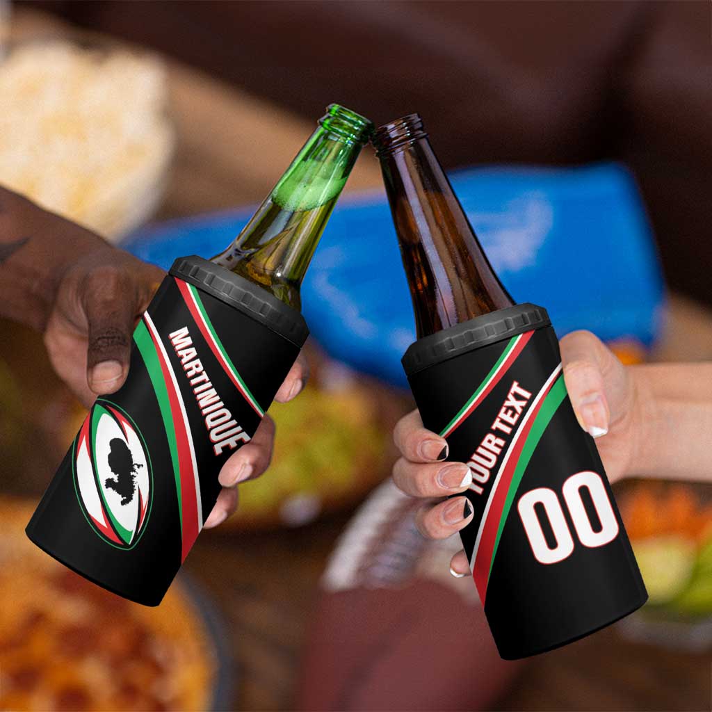 Custom Martinique Rugby 4 in 1 Can Cooler Tumbler Matinik Go Champions