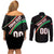 Custom Martinique Rugby Couples Matching Off Shoulder Short Dress and Long Sleeve Button Shirt Matinik Go Champions
