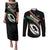 Custom Martinique Rugby Couples Matching Puletasi and Long Sleeve Button Shirt Matinik Go Champions
