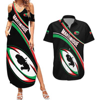 Custom Martinique Rugby Couples Matching Summer Maxi Dress and Hawaiian Shirt Matinik Go Champions
