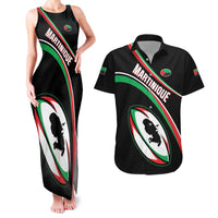 Custom Martinique Rugby Couples Matching Tank Maxi Dress and Hawaiian Shirt Matinik Go Champions